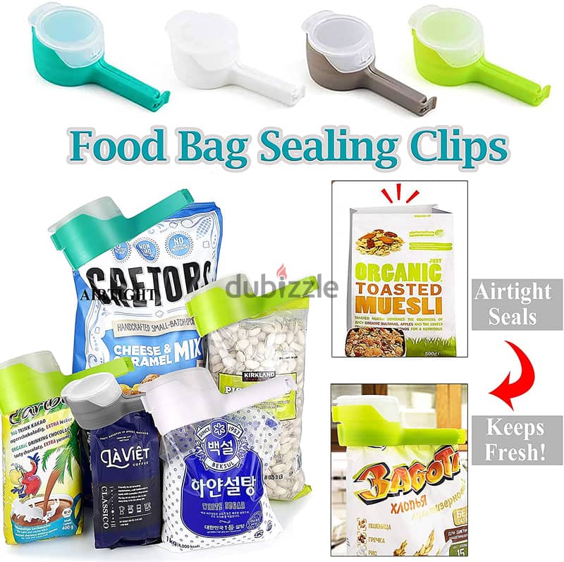 Bag Clips for Food, Food Storage Sealing Clips with Pour Spouts 2