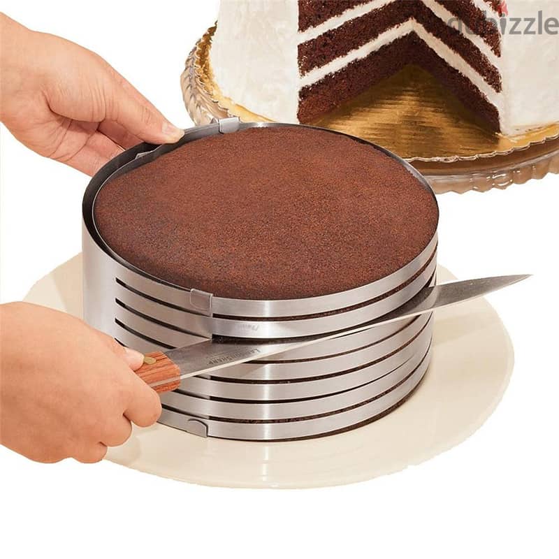 Cake Leveler Slicer, Adjustable Round Cake Rings, Cake cutter,7 Layer 0