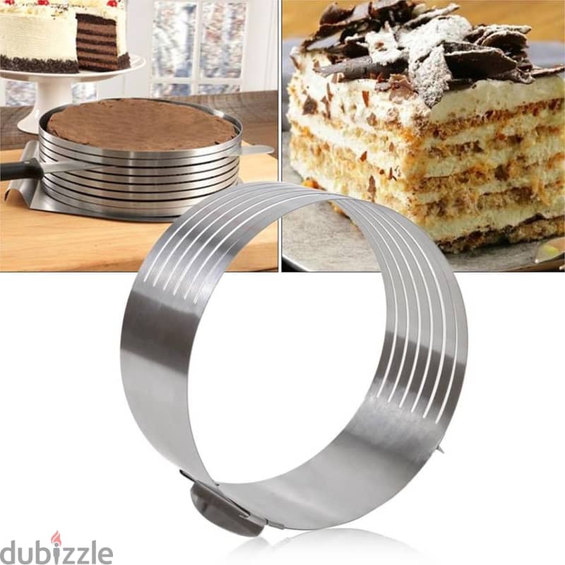 Cake Leveler Slicer, Adjustable Round Cake Rings, Cake cutter,7 Layer 2