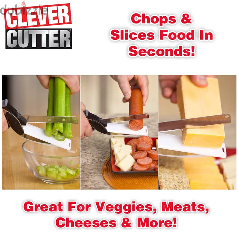 Clever Cutter 2-in-1 Plastic Food Chopper 2