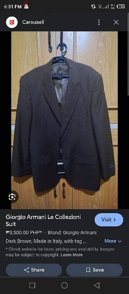 Giorgio Armani blazer ( suit with pants) (made in Italy) 1