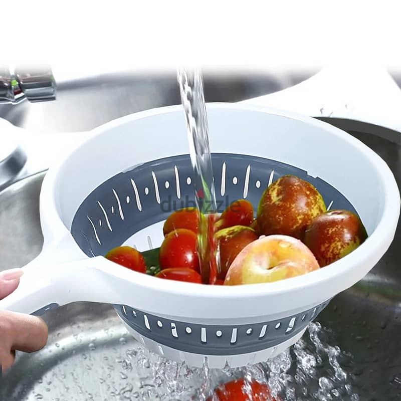 Colanders, Kitchen Silicone Collapsible Strainer with Handles 0