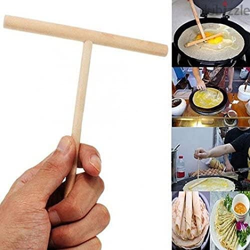 Crepe Maker Pancake Batter Wooden Spreader Stick, 2 Pieces 2