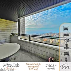 Mtayleb | Furnished 220m² | Huge Balcony | Prime Location | Open View