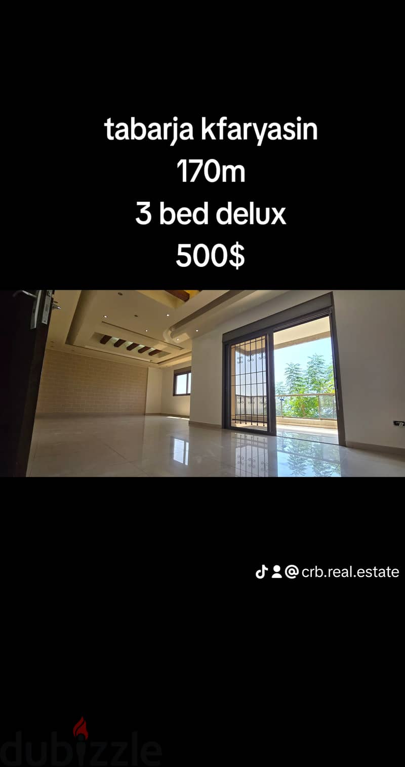 kfaryasin tabarja 190m 3 bed delux just 500$ 0