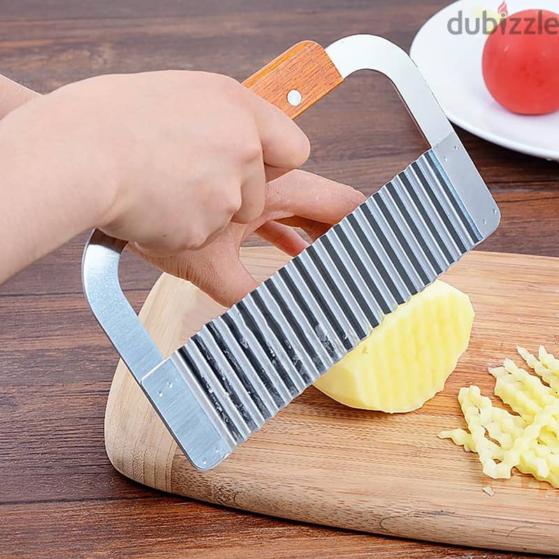 Crinkle Potato Cutter, Wavy Chopper Knife 0