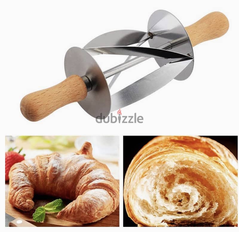 Croissant Maker Stainless Steel Roller Slices Perfect Shaped Pastry 3