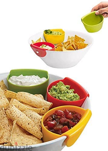 Dip Clip Sauce Chutney and Condiment Holder Bowl Portasalse, Silicone 1