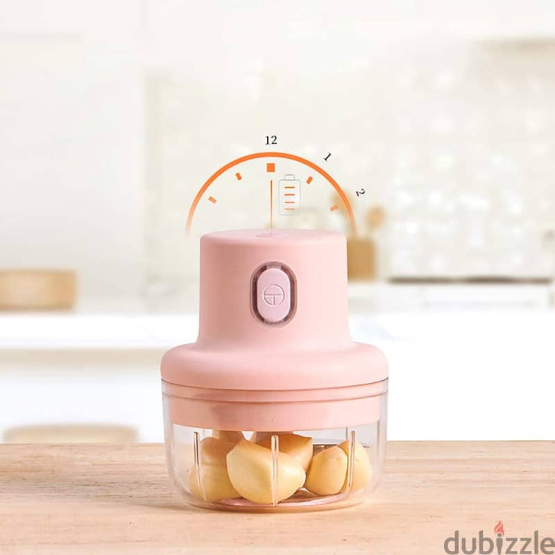 Electric Garlic Chopper Mini Food Processor USB Rechargeable Wireless 1