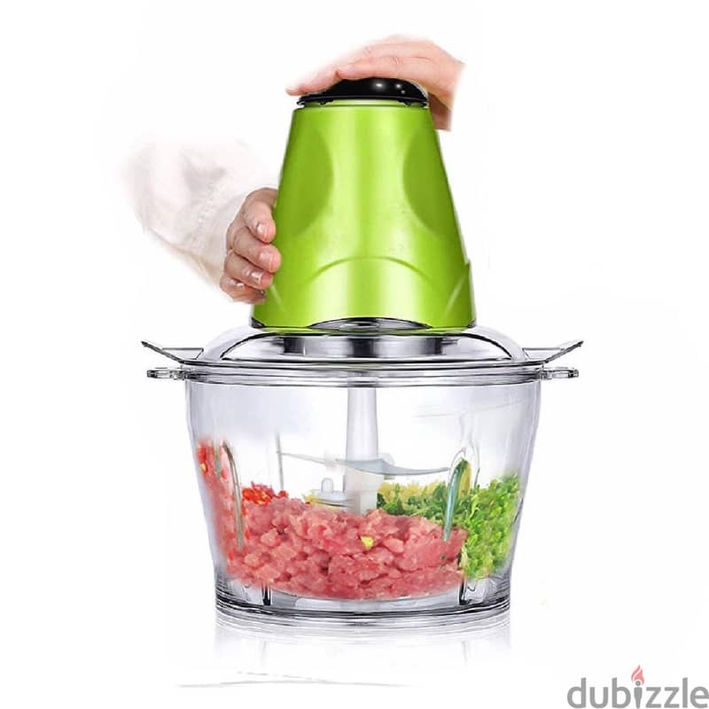 Electric Meat Grinder 2L Glass Bowl Mincer Blender Chopper 0