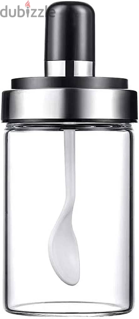 Glass Spice Jars with Serving Spoon, Mason Storage Canister 5