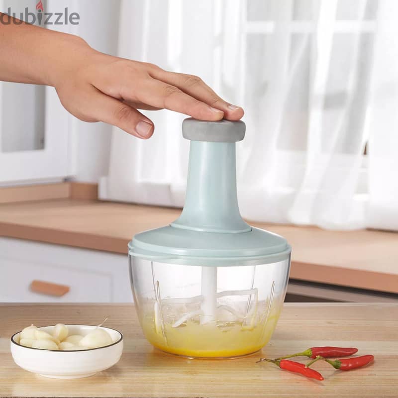 Hand Push Vegetable Chopper, Cutter, and Mixer Set (1200 ML) 0