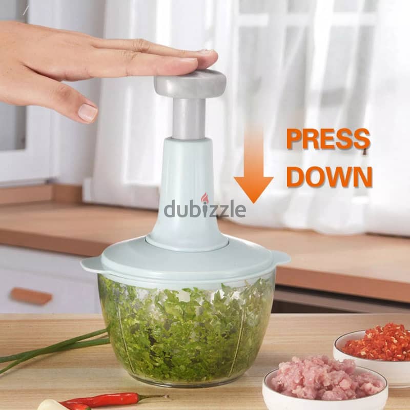 Hand Push Vegetable Chopper, Cutter, and Mixer Set (1200 ML) 1