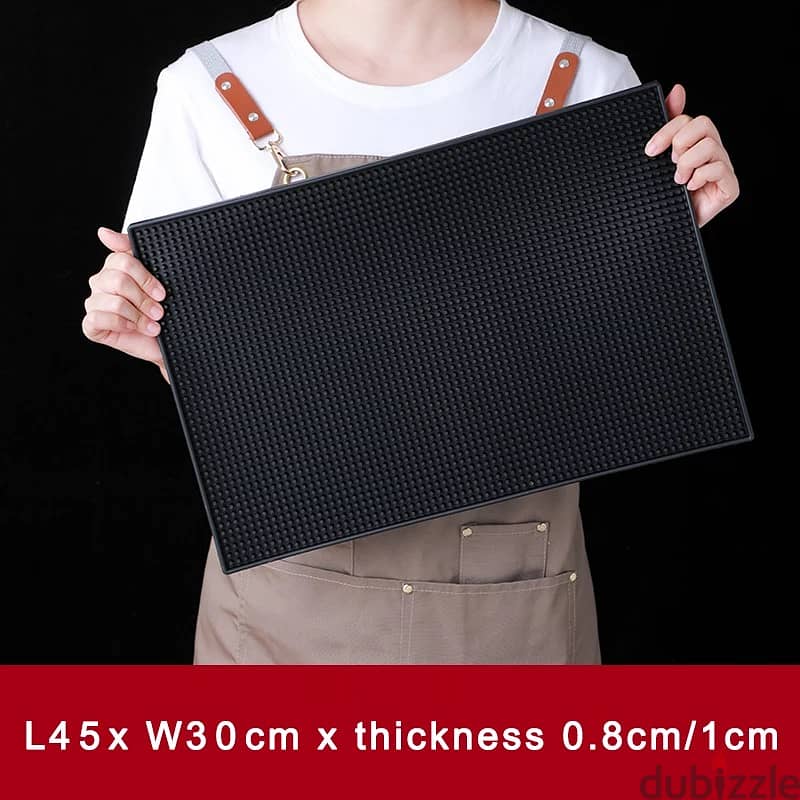 Heavy Duty Bar Mat PVC Rubber Wet Dish Drying Spill Matting 45x30cm 1