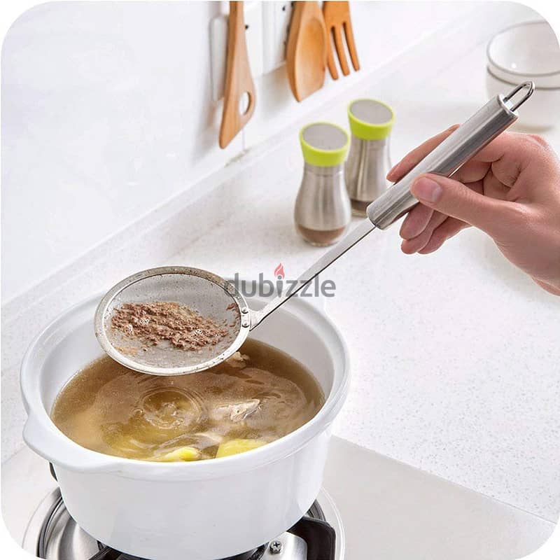 Hot Pot Fat Skimmer Spoon, 304 Stainless Steel Fine Mesh Strainer 0