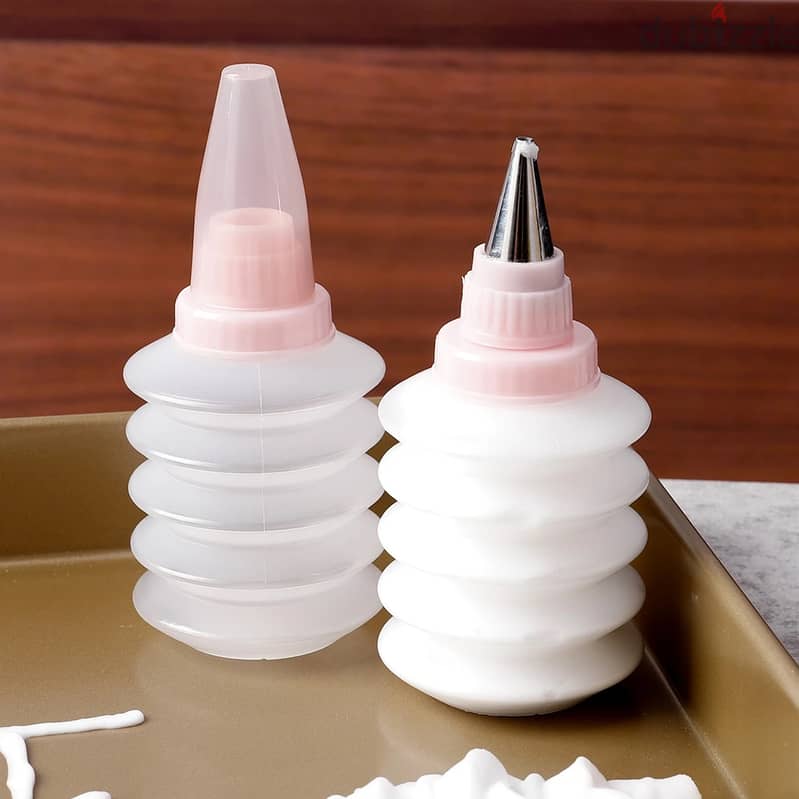 Icing Bottles with Stainless Steel Decorating Mouth (3 pcs) 2