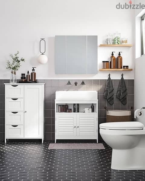 under sink white cabinet 7