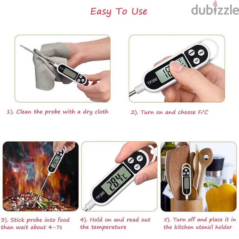 Meat Food Candy Thermometer, Probe Instant Read Thermometer, Digital 4