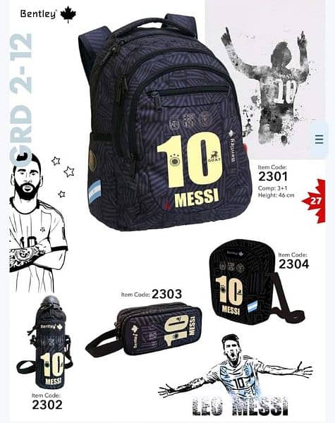 Messi or Ronaldo? School bags sets 1