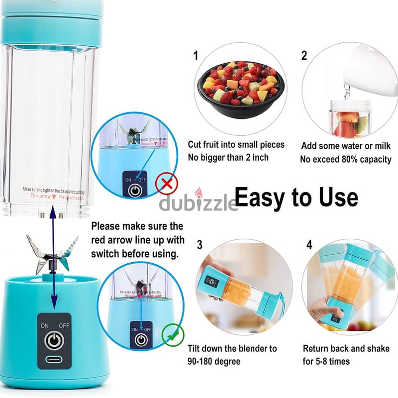 Portable Blender, Personal Size Blender Juicer Cup, Smoothies and Sha 5