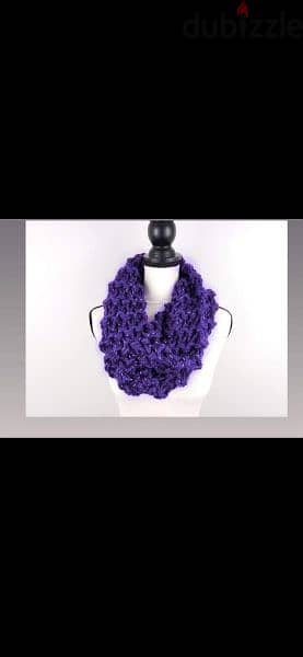 purple wool crochet scarf  1=7$ or 3=15$ 6