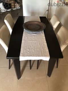 dining table with 4leather chair 0