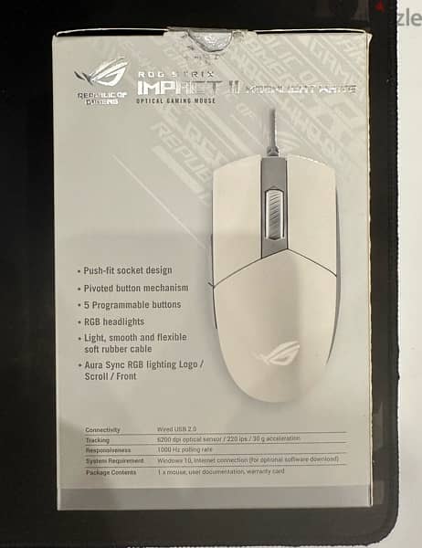 Asus Rog Strix Impact 2 White Gaming Mouse 2