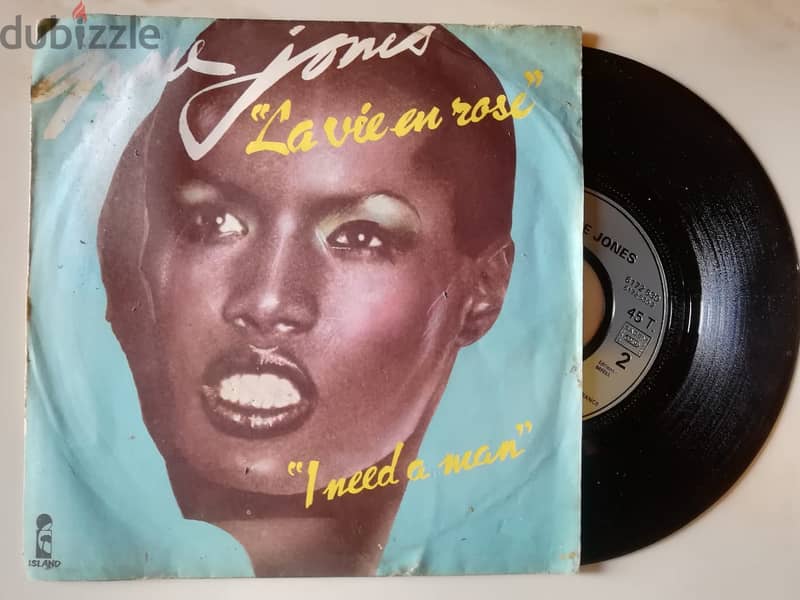 Grace Jones "La vie en rose / I need a man" vinyl 45t 7" vg 0