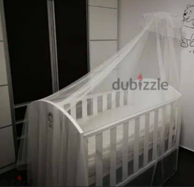 Wooden baby crib + Wooden Extension 1