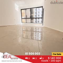 Duplex for sale in Kaslik 200 sqm ref#ma5111 0