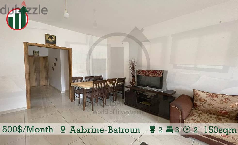 Fully Furnished Apartment for Rent in Aabrine-Batroun!!!! 3