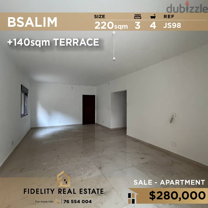 Apartment for sale in Bsalim JS98 شقة للبيع بصاليم 0