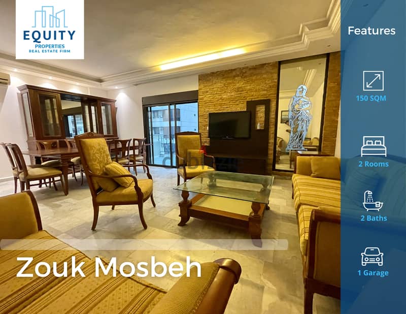 150 SQM Furnished Apartment For Rent In Zouk Mosbehشقة للإيجار#RK91625 0