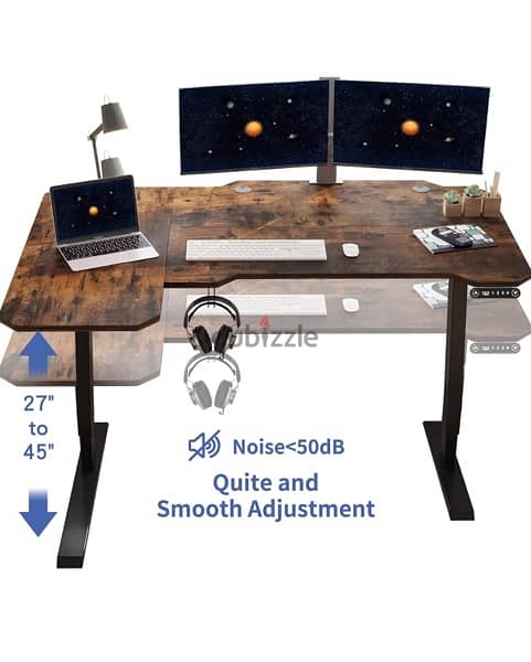 L shape Adjustable Standing Desk طاولة مكتب 3