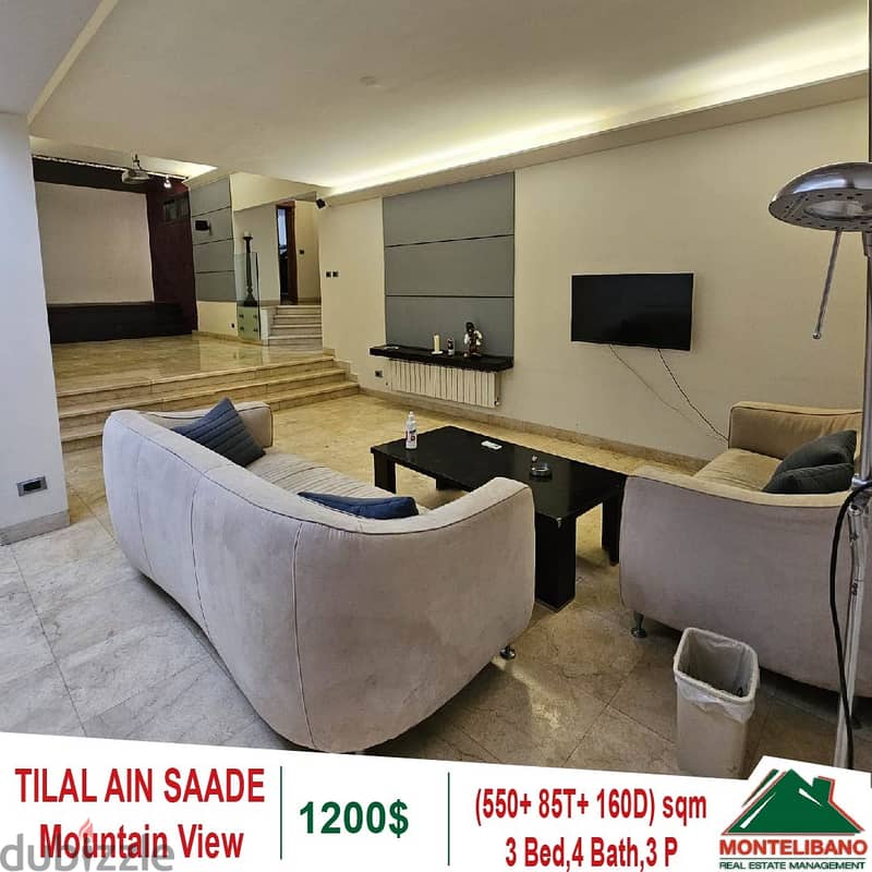 1200$!! Mountain View Villa for rent located in Tilal Ain Saadeh 1