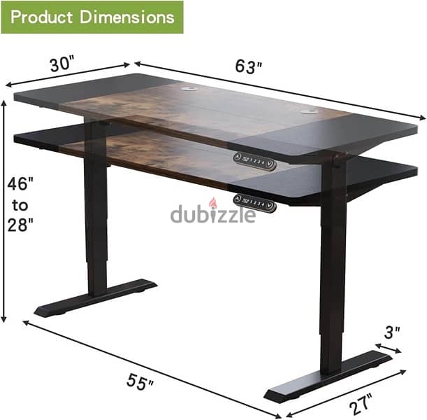 Adjustable Standing Desk طاولة مكتب 2