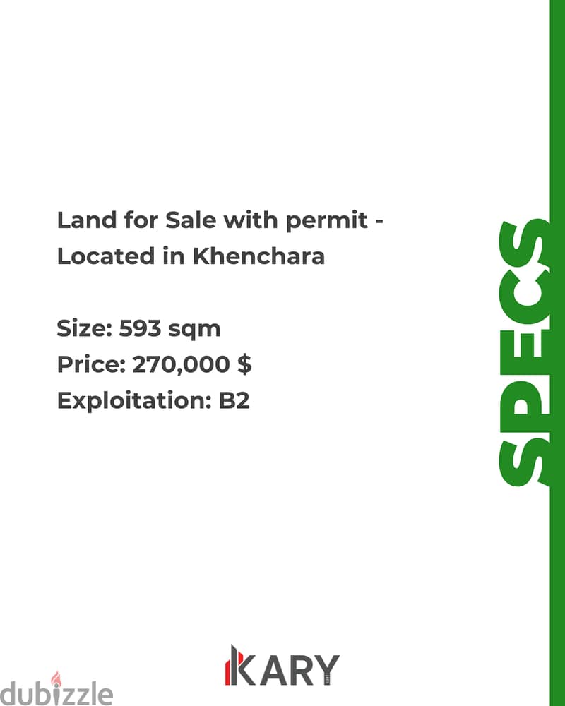 Land for Sale with permit in Khenchara - أرض مع رخصة بناء في الخنشارة 3