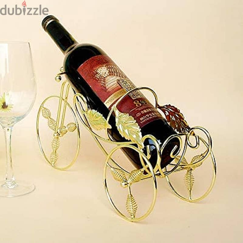 Tricycle Wine Rack, Scandinavian Style Display Bottle Holder, Gold 4