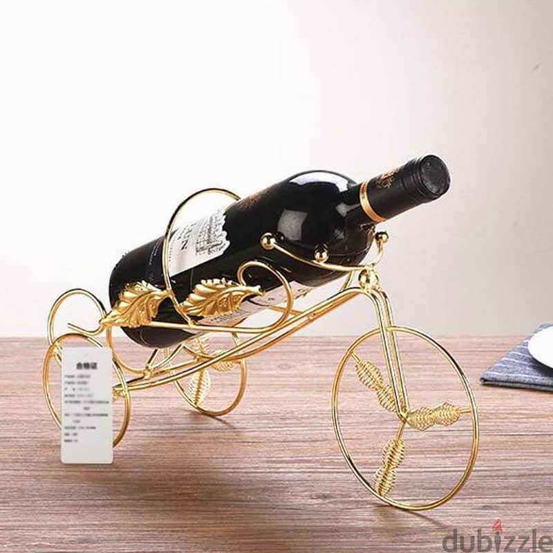 Tricycle Wine Rack, Scandinavian Style Display Bottle Holder, Gold 5