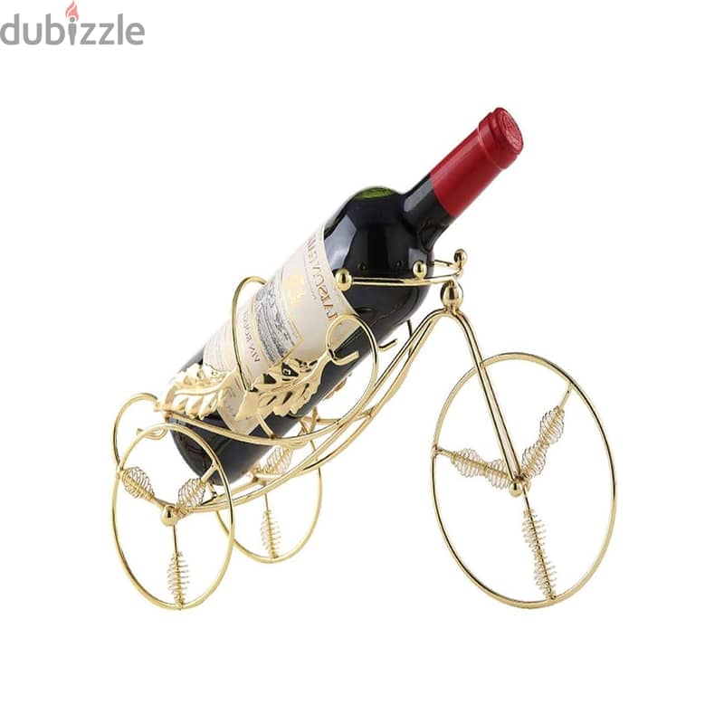 Tricycle Wine Rack, Scandinavian Style Display Bottle Holder, Gold 6