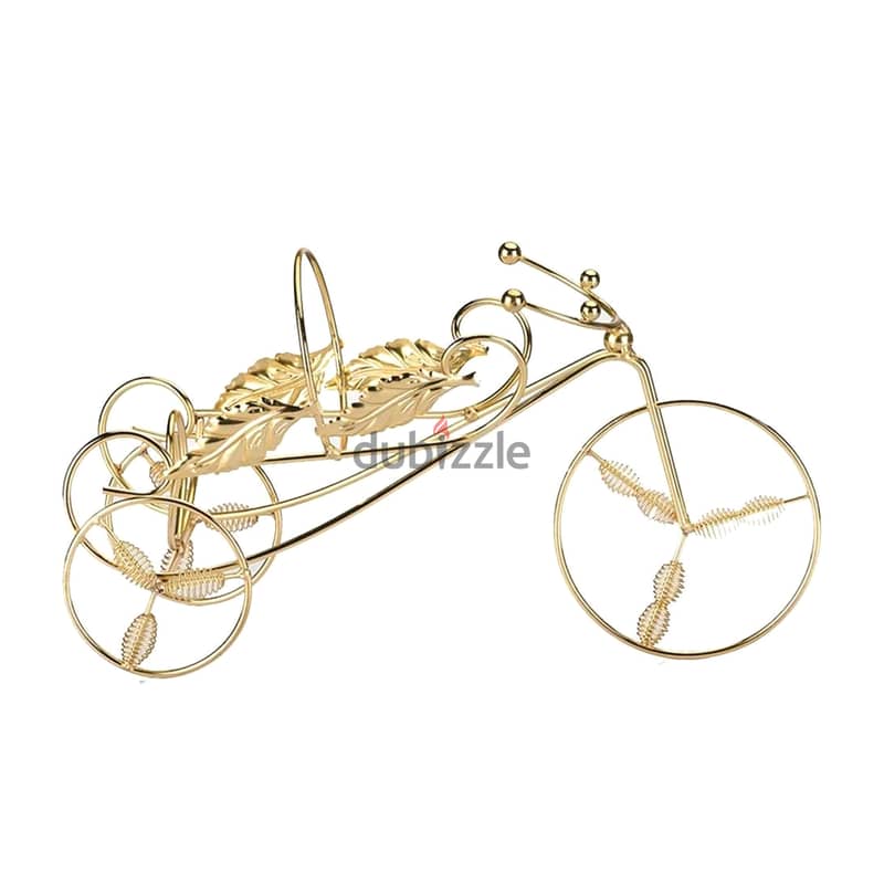 Tricycle Wine Rack, Scandinavian Style Display Bottle Holder, Gold 7