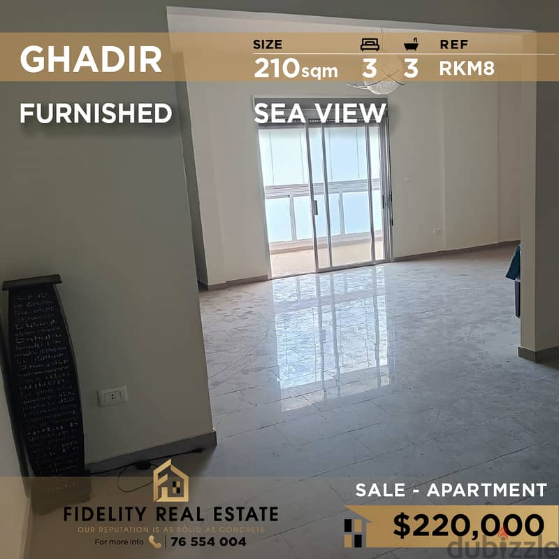 Apartment for sale in Ghadir furnished RKM8 شقة مفروشة في غدير 0