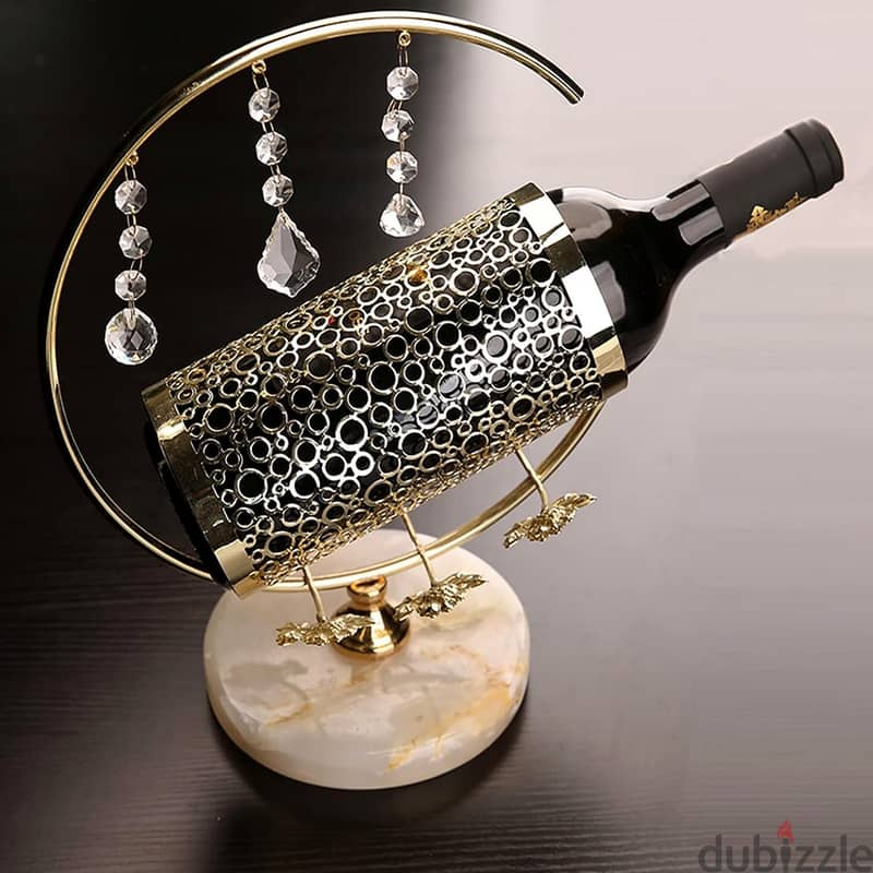 Diamond Wine Rack, High-End Gold-Crusted Bottle Holder 2