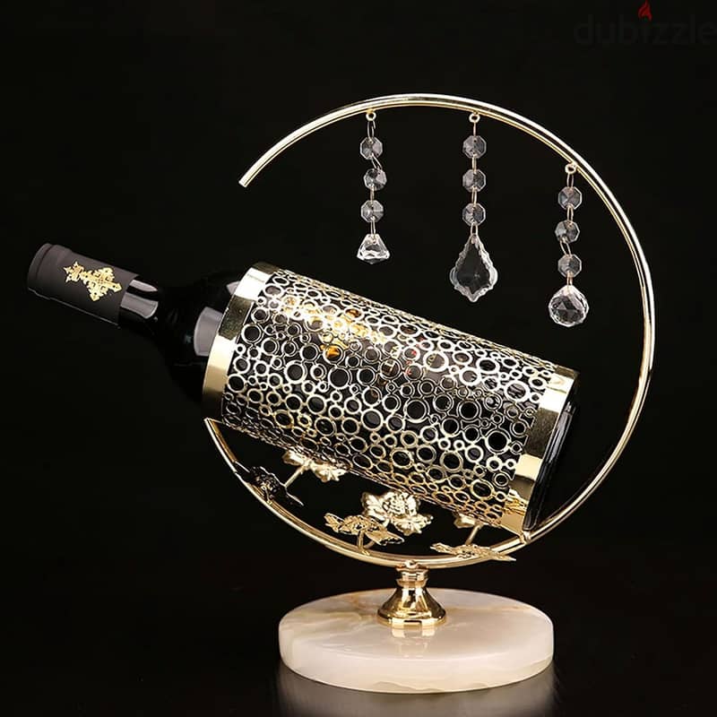 Diamond Wine Rack, High-End Gold-Crusted Bottle Holder 4