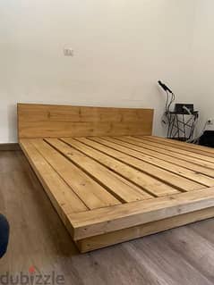 wood bed Japanese style تخت خشب ارضي