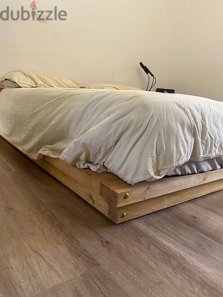 wood bed Japanese style تخت خشب ارضي 3