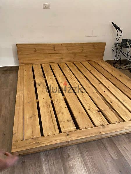 wood bed Japanese style تخت خشب ارضي 5