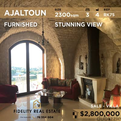 Villa for sale in Ajaltoun furnished RK75 فيلا مفروشة للبيع في عجلتون