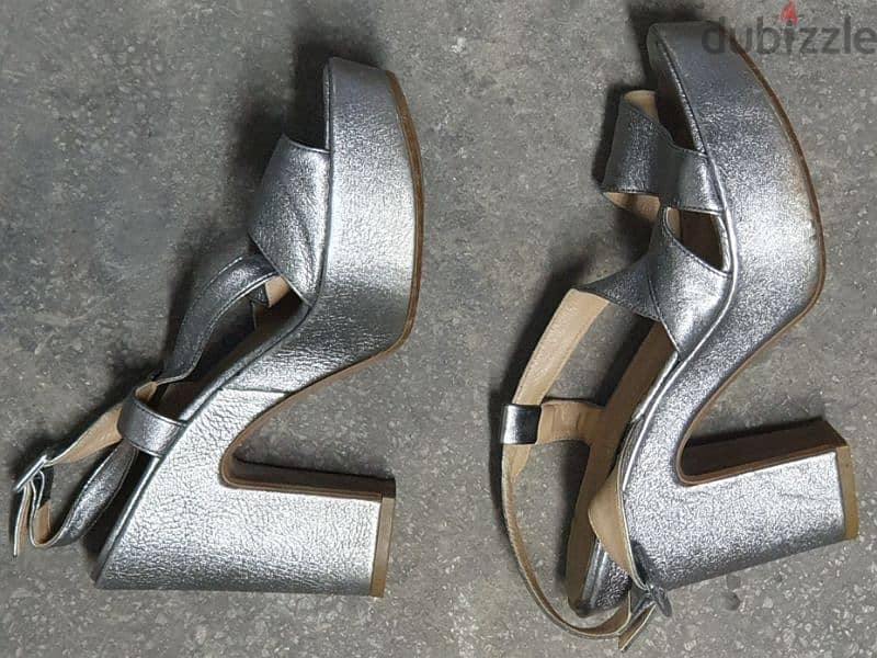 Silver studio larizzi heels made in italy only 5$ b. ashrafiye 03723895 1