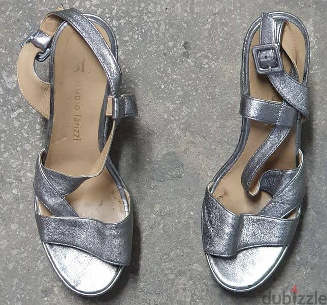 Silver studio larizzi heels made in italy only 5$ b. ashrafiye 03723895 3